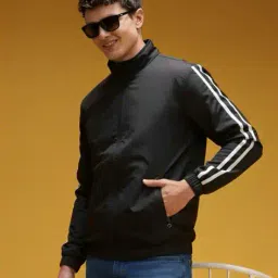 maykr Men Regular Fit Bomber Jacket with Zip-Front image 3