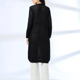 fusion Women Crochet Knit Relaxed Fit Shrug image 3