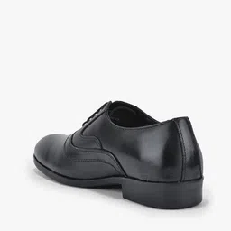 woodland Men Leather Plain-Toe Oxford Shoes image 3
