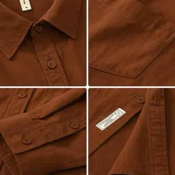 alpha tribe Men Regular Fit Shirt with Spread Collar image 3