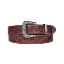celtic Men Floral Pattern Belt with Buckle Closure image 3