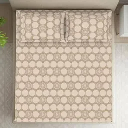 welspun 120 TC Geometric Print Double Bedsheet with Pillow Covers  image 3