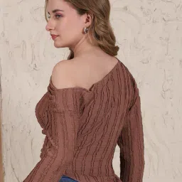 Shein Asymmetrical Neck Ruched Handkerchief Hem Top image 3