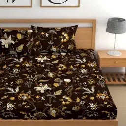 cg homes 180 TC Floral Print Double Bedsheet with Pillow Covers image 3