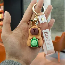 3mads 3D Capybara Doll Silicone Keychain image 3