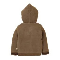 yellow apple Girls Typographic Print Zip-Front Cardigan image 3