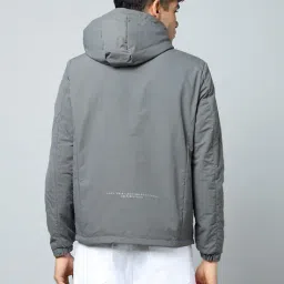 fort collins Men Semi-Lightweight Regular Fit Hooded Bomber Jacket image 3