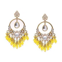 brado jewellery Women Stone-Studded Chandbali Earrings image 3