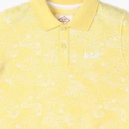 lee cooper Boys Leaf Print Regular Fit Polo T-Shirt image 3