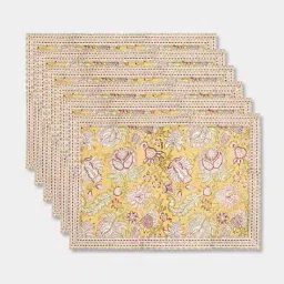 fabindia Cotton Printed Mat Set of 6 image 3