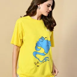 oyeebro Women Graphic Print Relaxed Fit Round-Neck T-Shirt image 3