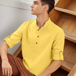 shopyclick Men Regular Fit Cotton Short Kurta image 3