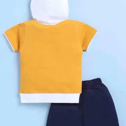 jb club Typographic Print Hooded T-Shirt & Shorts Set image 3