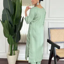 piludi Women Embroidered Straight Kurta with Pants & Dupatta image 3