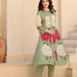 aaghnya fashion Women Floral Print A-Line Kurta Set image 3