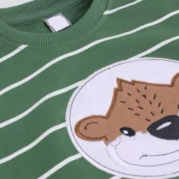 hopscotch Boys Striped Regular Fit Sweatshirt image 3