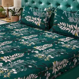 klotthe  Fitted Double Bedsheet with 2 Pillow Covers image 3