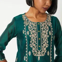 max Women Embroidered A-line Kurta image 3