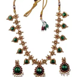 stileadda Women Gold-Plated Necklace & Earrings Set image 3