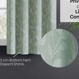 haus & kinder Pack of 2 Leaf Print Window Curtains image 3
