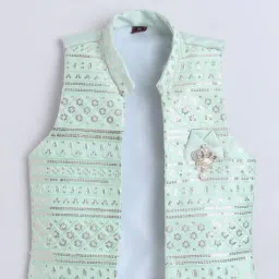 fourfolds Boys Embellished Sherwani Set with Jacket image 3