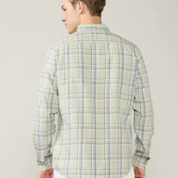 alpha tribe Men Check Slim Fit Cotton Shirt with Patch Pocket image 3