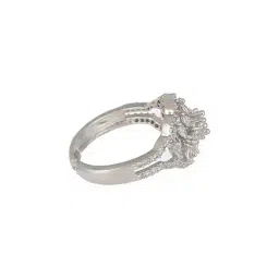 saraf rs jewellery Women Silver-Plated Stone-Studded Adjustable Ring image 3