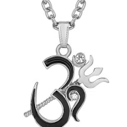 morir Men Silver-Plated Stone-Studded Pendant with Chain image 3