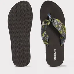 yousta Women Leaf Print Thong-Strap Flip-Flops image 3