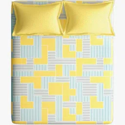 stellar home 140 GSM Geometric Print King Size Bedsheet with Pillow Covers image 3