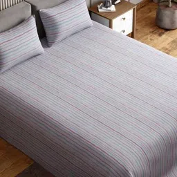haus & kinder 186TC Striped Double Size Bedsheet image 3