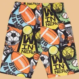 pantaloons junior Boys Graphic Print Regular Fit Flat-Front Cotton City Shorts  image 3