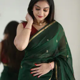 revangi Women Woven Saree with Tassels image 3