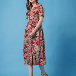 zelena Women Floral Print Fit & Flare Dress image 3