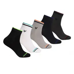 footons Men Pack of 5 Logo Print Ankle-Length Socks image 3