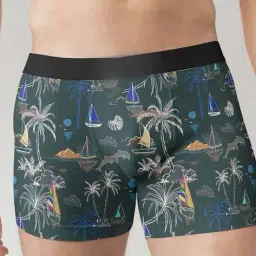 xqsee Men Pack of 3 Printed Trunks with Elasticated Waistband image 3