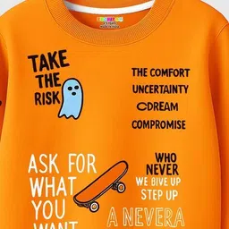 kuchipoo Boys Typographic Print Regular Fit Sweatshirt image 3