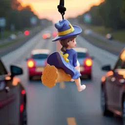 gopalvilla Plastic Flying Witch Miniature Car Showpiece image 3