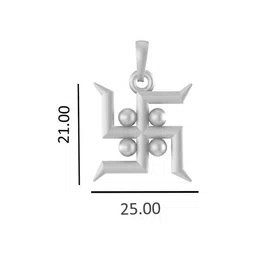 akshat sapphire Sterling Silver Swastik Pendant with Chain image 3