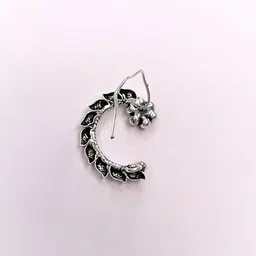 arte Sterling Silver Handcrafted Kempu-Studded Nose Pin image 3