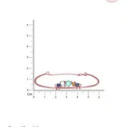 giva Women Sterling Silver Rose-Gold Plated Stone-Studded Link Bracelet image 3