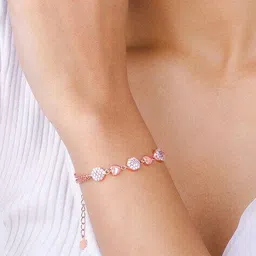 giva Sterling Silver Stone-Studded Heart Charm Bracelet image 3