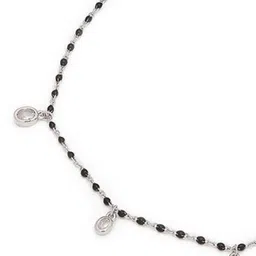 zavya Women Sterling Silver Beaded Anklet image 3
