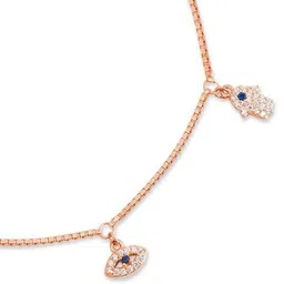 zavya Women Sterling Silver Rose Gold-Plated Link Bracelet image 3