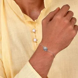 giva Men Sterling Silver Mandala Chain Rakhi image 3