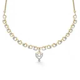 p n gadgil jewellers Yellow Gold & Diamond Short Necklace image 3