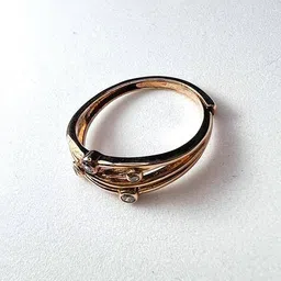 arte Women Silver Rose Gold-Plated Stone-Studded Ring image 3