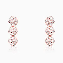 giva Women Sterling Silver Rose Gold-Plated Drop Earrings image 3