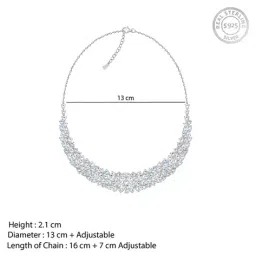 giva Women Sterling Silver Stone-Studded Necklace image 3