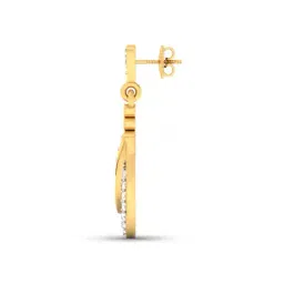 avsar Women Yellow Gold Diamond-Studded Vishakha Drop Earrings image 3